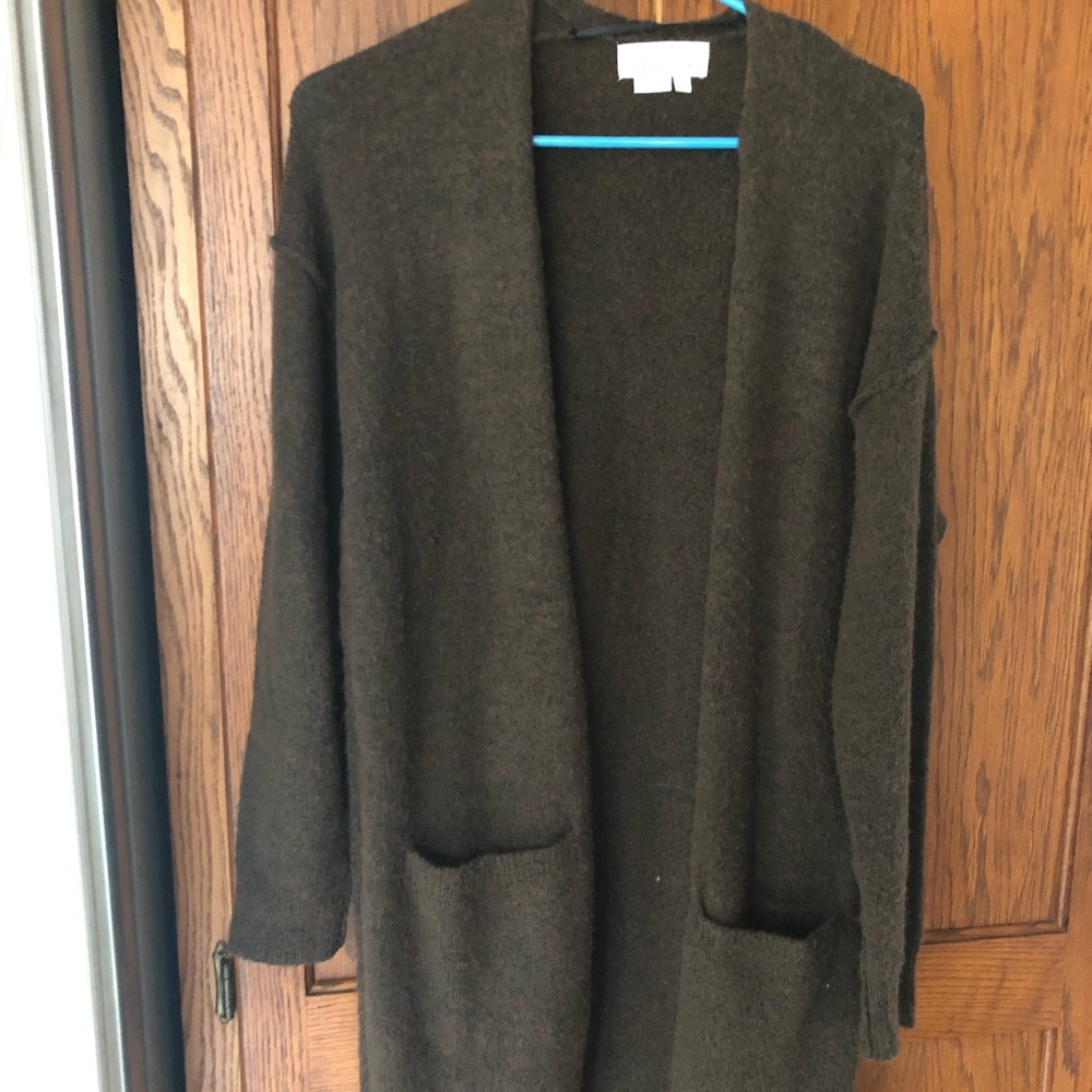 Long brown Anthropologie sweater